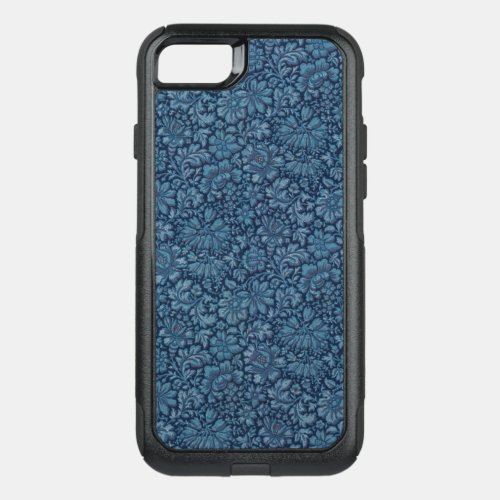Elegant Vintage Indigo Blue Floral OtterBox Commuter iPhone SE87 Case