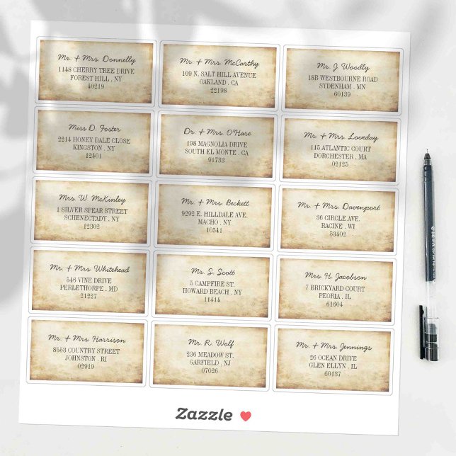 Elegant Vintage Individual Guest Address Labels (Creator Uploaded)