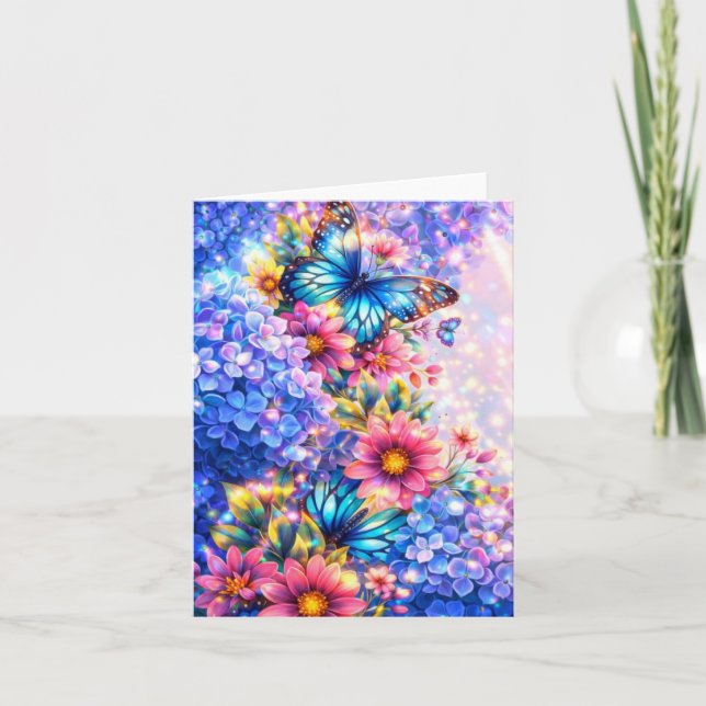 Elegant Vintage Inspired Floral Blank Note Card (Front)