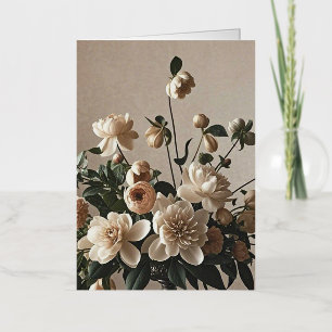 Elegant vintage-inspired floral soft delicate foil greeting card