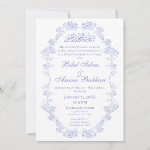 Elegant Vintage Islamic Wedding Invitation