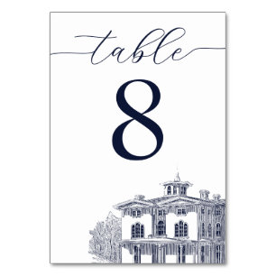 Elegant Vintage Italian Villa Destination Wedding Table Number
