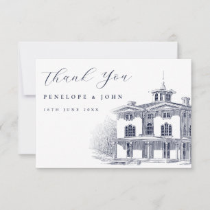 Elegant Vintage Italian Villa Destination Wedding  Thank You Card