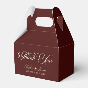 Elegant Vintage Ivory Dark Burgundy Wedding Favor Boxes