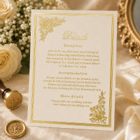 Elegant Vintage Ivory Regency Wedding RSVP Card
