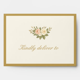 Elegant Vintage Ivory Wedding Return Address Envelope