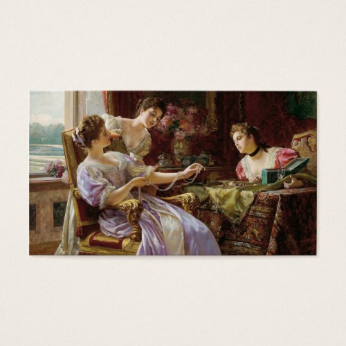 Elegant Vintage Jewelry Jeweler  Fashion Template Business Cards