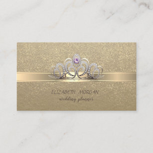 Elegant Vintage ,Kraft,Gold Confetti Business Card