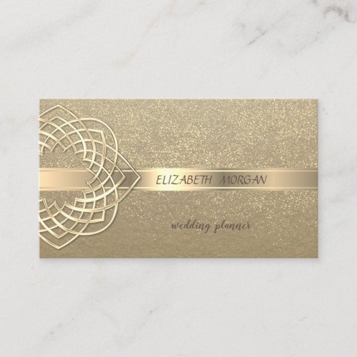 Elegant Vintage KraftGold Confetti Business Card