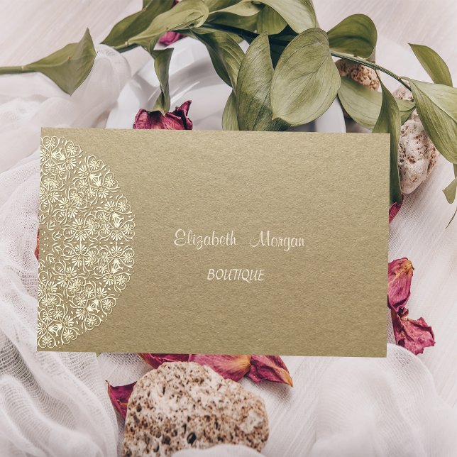 Elegant Vintage,Kraft  , Lace Business Card (Creator Uploaded)