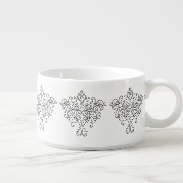 Elegant Vintage Lace Cute Simple Novelty pattern Bowl (Left)