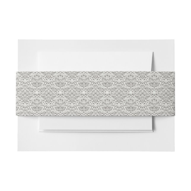 Elegant Vintage Lace Invitation Belly Band (Front Example)