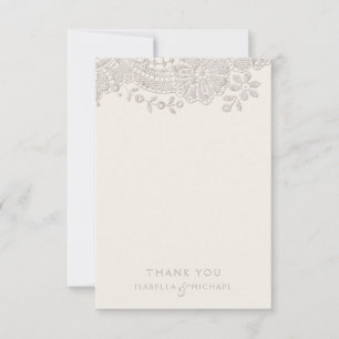 Elegant vintage lace rustic wedding thank you card