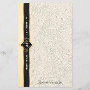 Elegant vintage lace texture Stationery Letterhead
