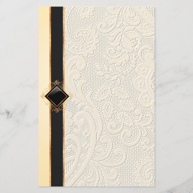 Elegant vintage lace texture Stationery Letterhead (Front)