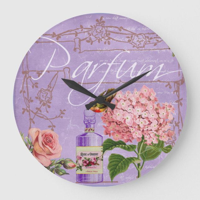 Elegant Vintage Ladies Boudoir Parfum  Large Clock (Front)