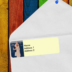 Elegant Vintage Lady Scotty Dog Return Address Lab Label