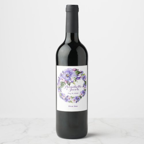 Elegant Vintage Lavender Floral Personalized  Wine Label
