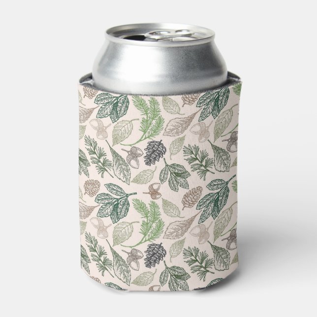Elegant Vintage Leaves & Nuts | Can Cooler (Can Front)