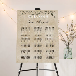 Elegant Vintage Library Book Wedding Seating Chart Foam Board