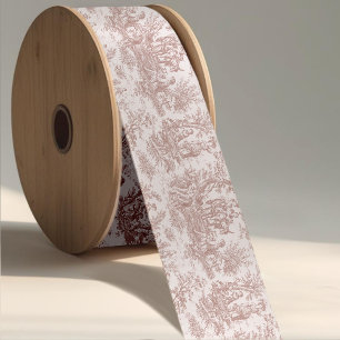 Elegant Vintage Light Brown Toile Ribbon