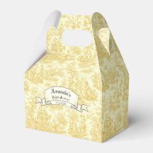 Elegant Vintage Light Yellow Toile de Jouy