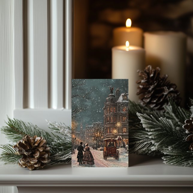 Elegant Vintage London Christmas Classic Card (Creator Uploaded)