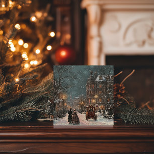 Elegant Vintage London Christmas Holiday Card