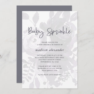 Elegant Vintage Look Floral Baby Sprinkle Invitation