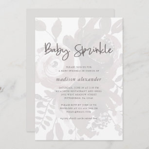 Elegant Vintage Look Floral Baby Sprinkle Invitation