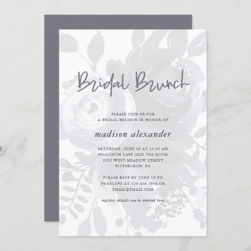 Elegant Vintage Look Floral Bridal Brunch Invitation