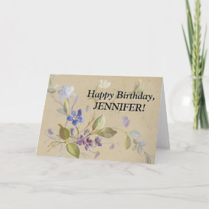Elegant, Vintage Look Plants, Happy Birthday Card