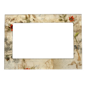 Elegant Vintage Love Note Floral Magnetic Frame