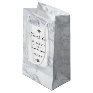 Elegant Vintage Marble Wedding Favor Small Gift Bag