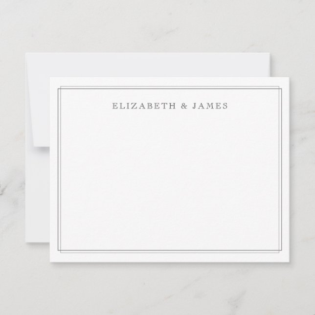 Elegant Vintage Minimalist Personalized Note Card (Front)