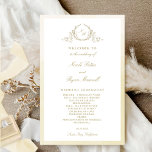 Elegant Vintage Monogram Champagne Wedding Program<br><div class="desc">Elegant Champagne Wedding program with beautiful hand-drawn monogram and watercolor frame in champagne, cream, and ivory hues. Design with calligraphy elements in both front and back. Ability to make text changes and adjustments by selecting "Edit using design tool". Front with wedding ceremony details, back with wedding party names and thank...</div>