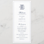 Elegant Vintage Monogram EE Wedding Program