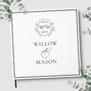Elegant Vintage Monogram Wedding Guest Book