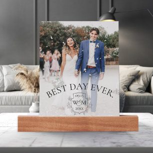 Elegant Vintage Monogram Wedding Picture Ledge