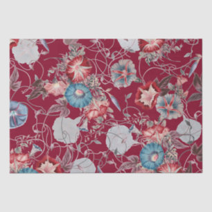 Elegant Vintage Morning Glories Floral Decoupage Tissue Paper