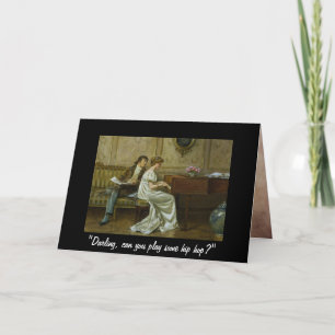 Elegant Vintage Music Birthday Humor Card