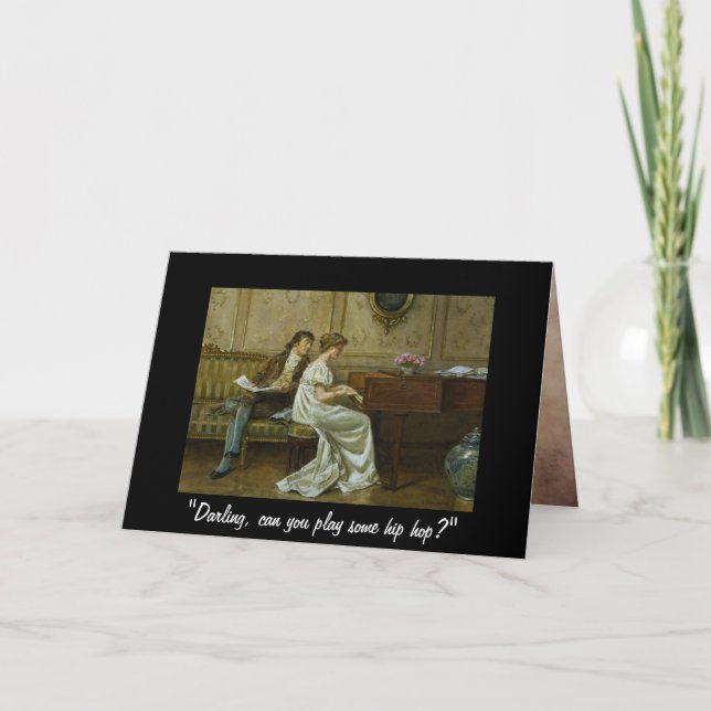 Elegant Vintage Music Birthday Humor Card (Front)