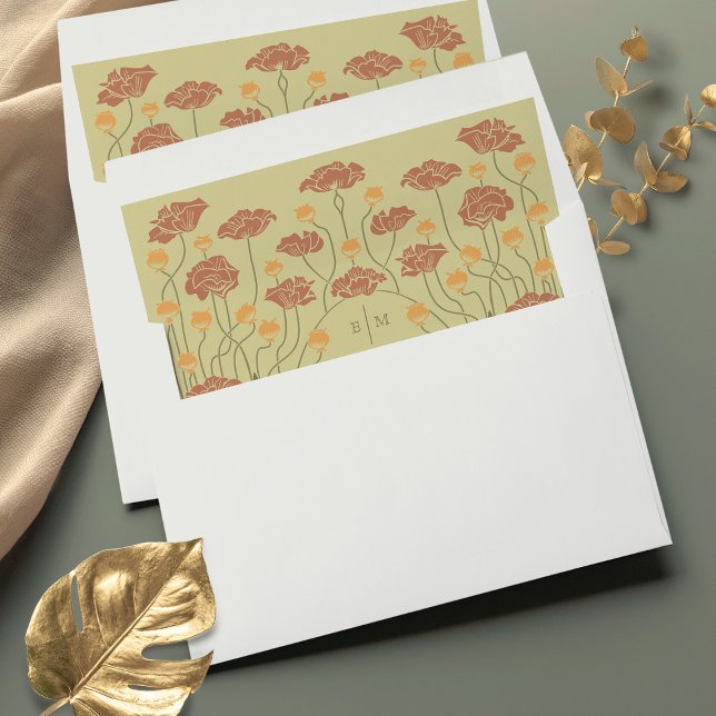 Elegant Vintage Muted Pastels Wedding Mailing Envelope Liner (Creator Uploaded)