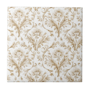 Elegant Vintage Neutral Rustic Design Ceramic Tile