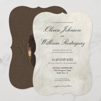 Elegant Vintage Oil Painting Wedding Invitation