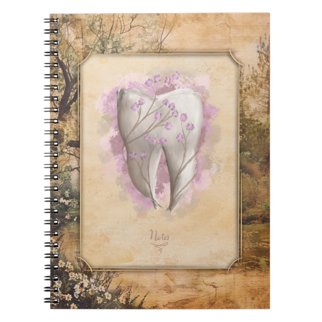 Elegant Vintage Old Fashioned Dental Gift Notebook (Front)