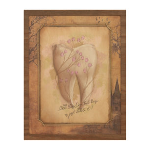 Elegant Vintage Old Fashioned Dental Gift Wood Wall Art