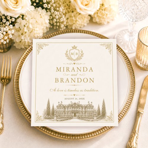 Elegant Vintage Old Money Wedding Napkins
