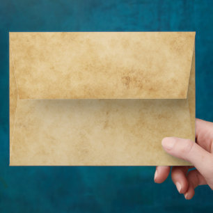 Elegant Vintage Old Paper Wedding Envelope