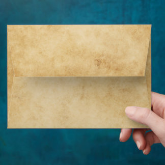 Elegant Vintage Old Paper Wedding Envelope